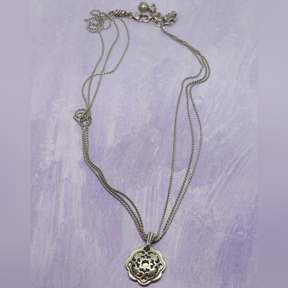 Brighton Silver Tone Charm Multi Strand Necklace - Picture 2 of 7